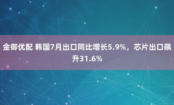 金御优配 韩国7月出口同比增长5.9%，芯片出口飙升31.6%